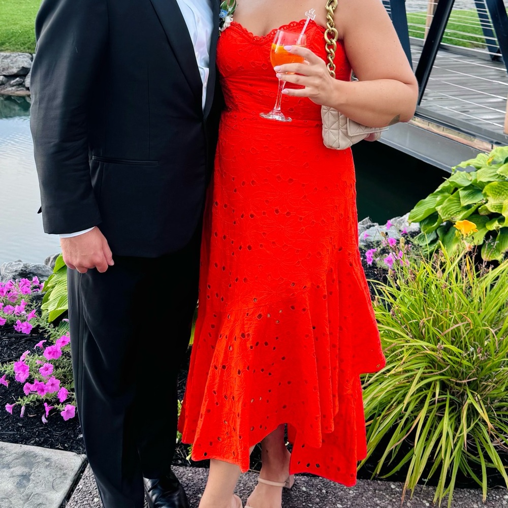 ASTR the label eyelet midi dress